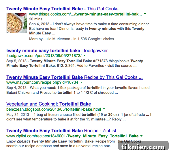 Google Search Result Example with Ziplist Recipe Rich Snippet