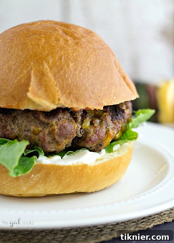 Kickin Cheddar Jalapeno Burgers 6 Delicious Jalapeno Cheddar Burger showing melted cheese inside the patty