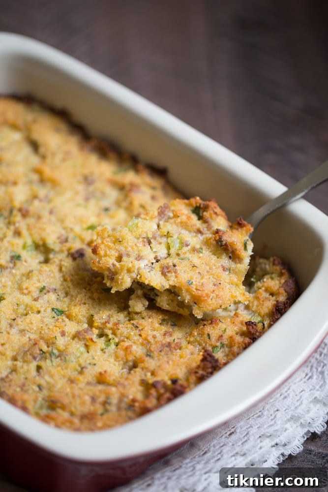 The best homemade cornbread dressing you'll ever try! Made with my homemade cast iron buttermilk cornbread, fresh herbs and Italian turkey sausage.
