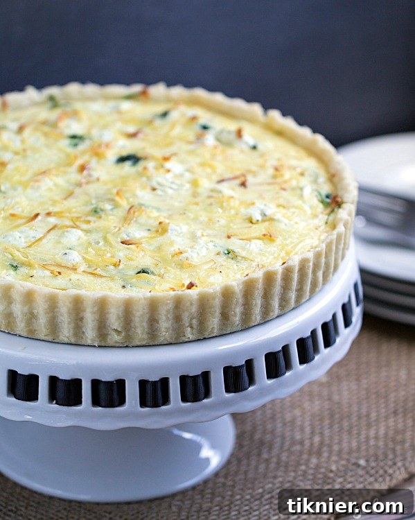Spinach, Leek and Goat Cheese Tart ingredients being prepped