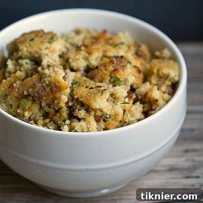 Homemade Cornbread Dressing, a traditional Thanksgiving side dish