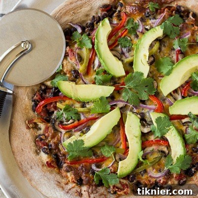 Healthy Vegetarian Mexican Pizza, a fresh and flavorful meal