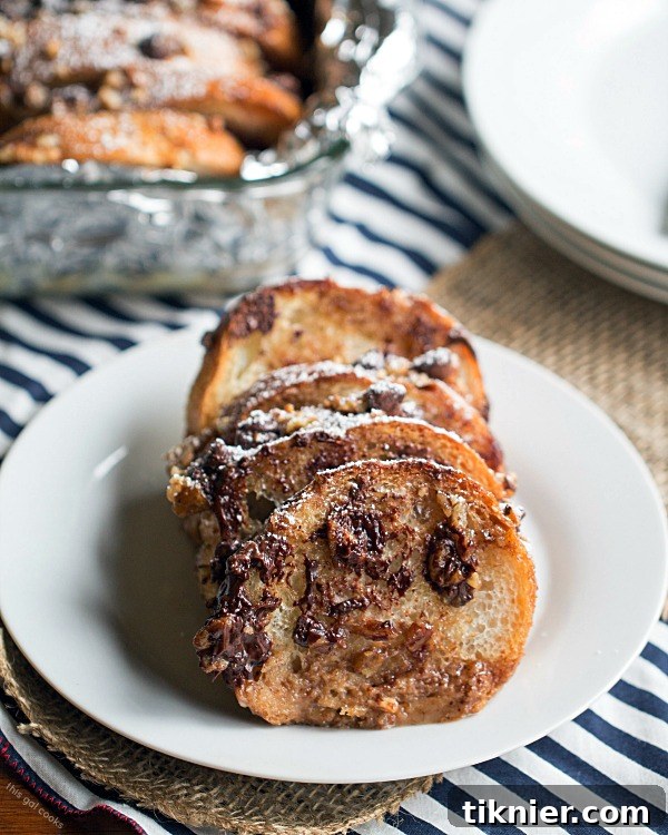Overnight Chocolate Pecan Pie French Toast Casserole
