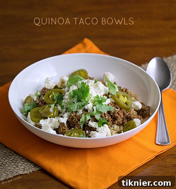 Healthy and Quick Thirty Minute Quinoa Taco Bowls with Ground Turkey - Gluten-Free Recipe