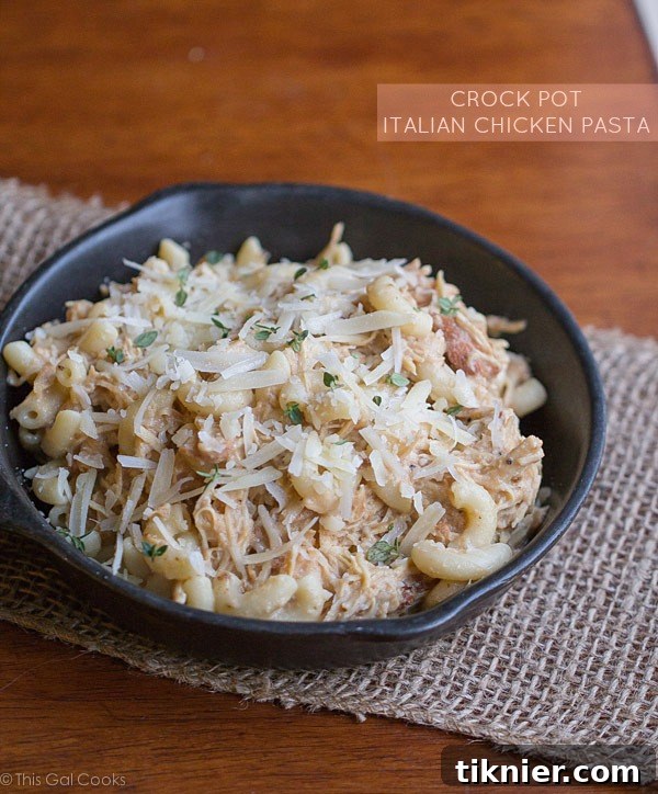 Crock Pot Italian Chicken Pasta - This Gal Cooks #dinner #crockpot #easyrecipes