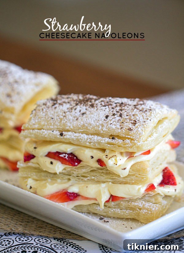 Flaky Strawberry Cheesecake Dream 2 Strawberry Cheesecake Napoleons - This Gal Cooks #dessert #freshfruit #pudding