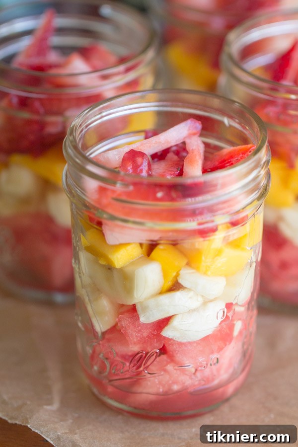 On the Go Fresh Fruit Salad and Lipton Pure Leaf Tea on This Gal Cooks #healthysnacking #fruit #recipes