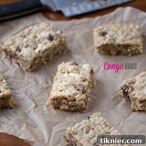 Irresistible Congo Bars, a delightful blondie recipe.
