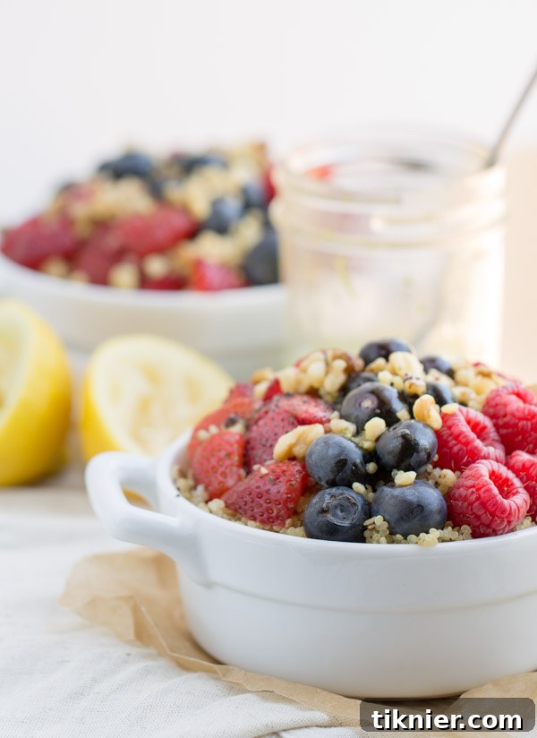 Vibrant Berry Quinoa Salad with Toasted Walnuts 3 Close-up of Fresh Berry Quinoa Salad in a Bowl