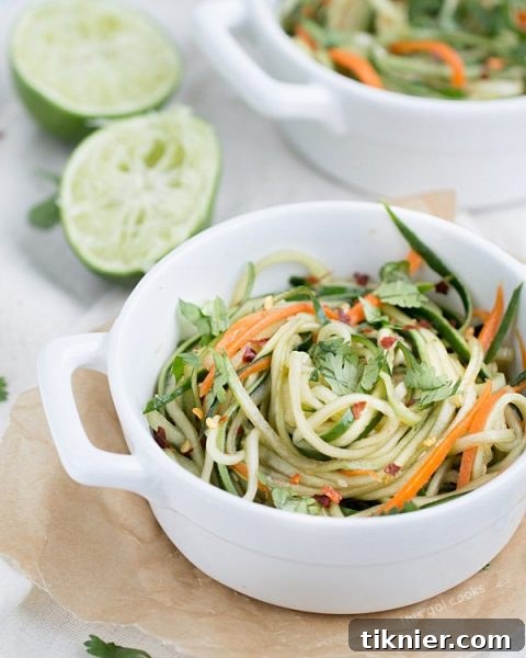 Cucumber Carrot Noodles with Sesame Soy Dressing #lowcarb
