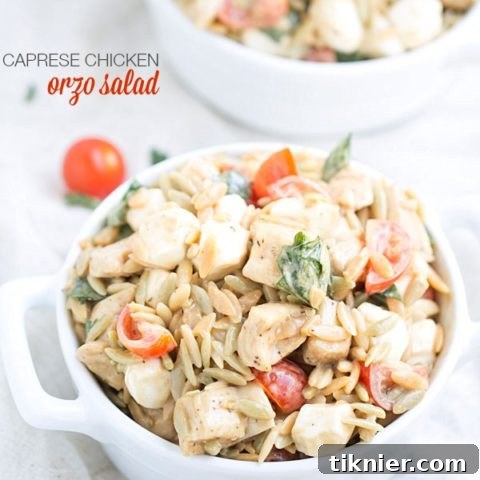 Caprese Chicken Orzo Salad