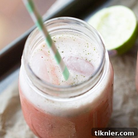 Strawberry Lime Mint Spritzers, a refreshing summer drink made with Fruttare bars