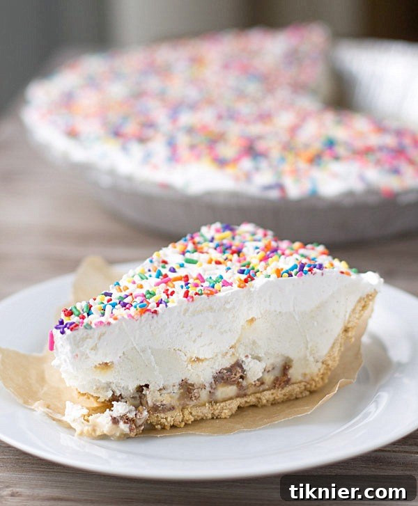 Whole Twix Ice Cream Pie on a serving platter
