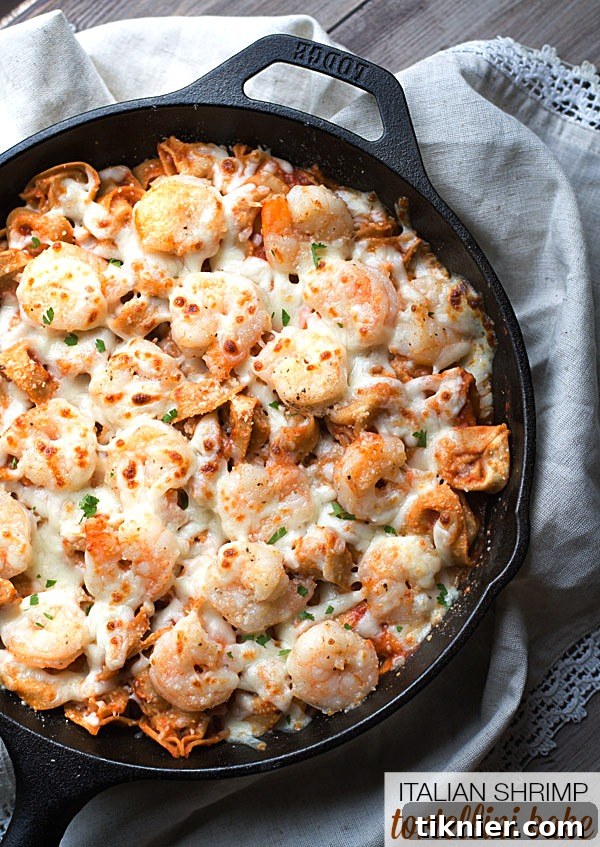 Easy Italian Shrimp Tortellini Bake on This Gal Cooks #dinner