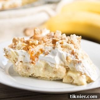 Best Ever Banana Pudding Pie with Caramel Drizzle