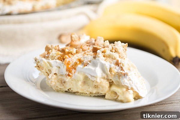 Best Ever Banana Pudding Pie with Caramel Drizzle