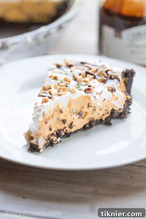 Beautifully garnished Butterscotch Toffee Pudding Pie