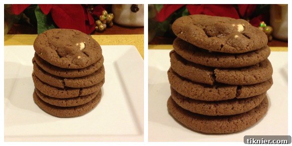 Nutella Chocolate Chip Cookies Before. A dimly lit, yellow-toned photo of cookies on a placemat, demonstrating poor lighting and color balance.