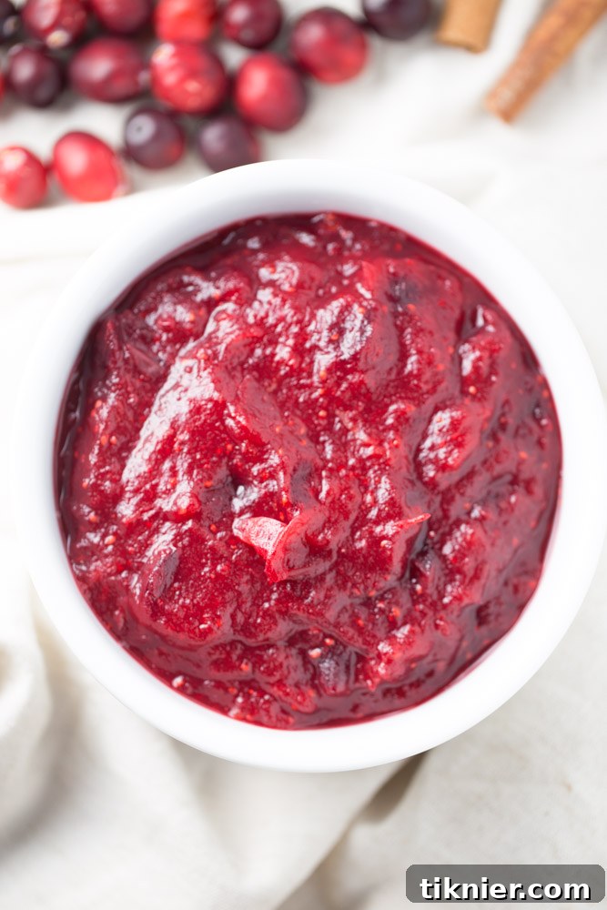 Homemade Cranberry Orange Apple Sauce simmering