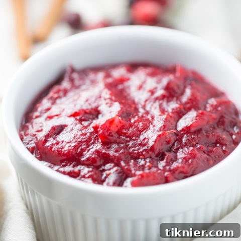 Cranberry Orange Apple Sauce served in a bowl