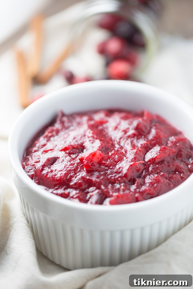 Cranberry Orange Apple Sauce in a festive setting