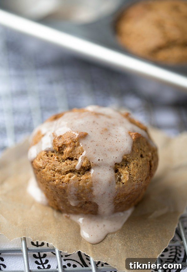 Gingerbread Muffins with Sweet Cinnamon Sugar Glaze, a delightful and easy holiday breakfast or snack recipe