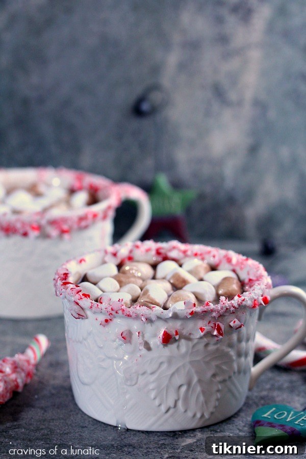 40+ Chocolate Peppermint Treats 17 Cozy Peppermint Hot Chocolate, a perfect holiday drink from Cravings Of A Lunatic