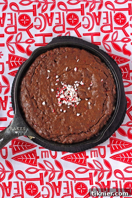 40+ Chocolate Peppermint Treats 43 Crunchy Peppermint Crunch Brownies, a festive and textured holiday dessert by It Bakes Me Happy