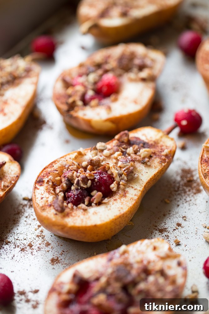 Honey Cranberry Pecan Baked Pears A Perfect Treat 2 Baked Pears with Honey, Cranberries and Pecans. A healthy holiday dessert option.