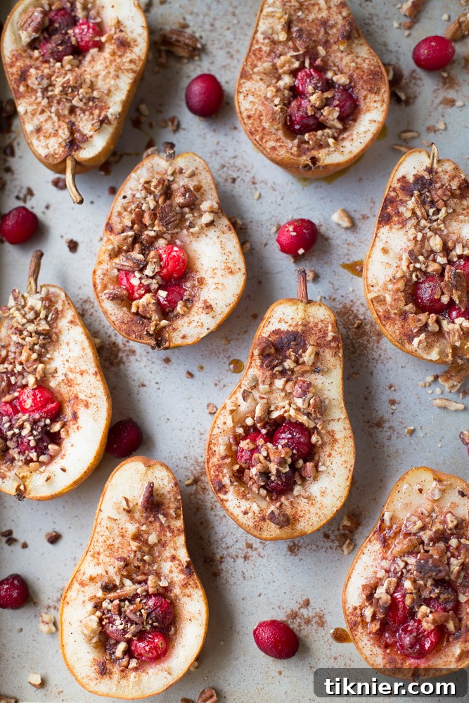 Honey Cranberry Pecan Baked Pears A Perfect Treat 3 Baked Pears with Honey, Cranberries and Pecans. A healthy holiday dessert option.