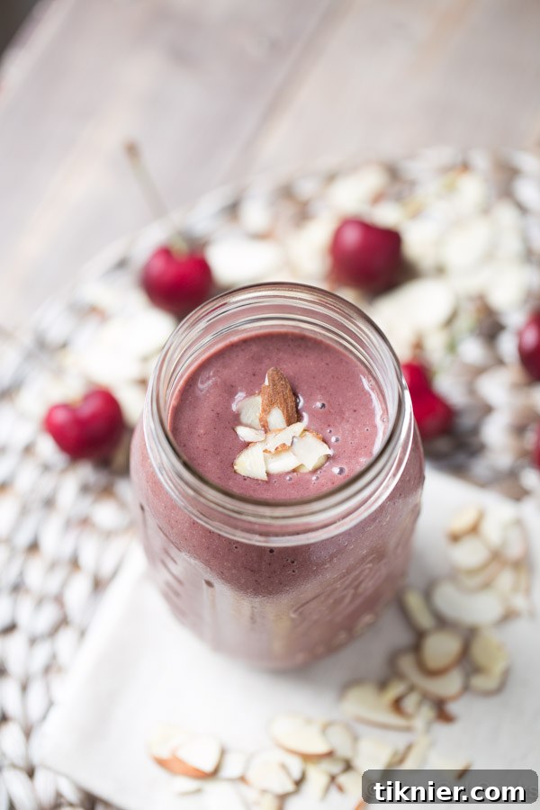 This dairy free Cherry Almond Breakfast Shake is so easy to make and is a great healthy option for breakfast! 