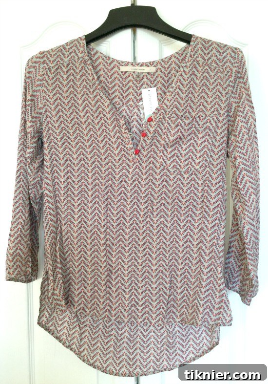 Stitch Fix #9: Trinidad Chevron Striped Henley Top by 41Hawthron
