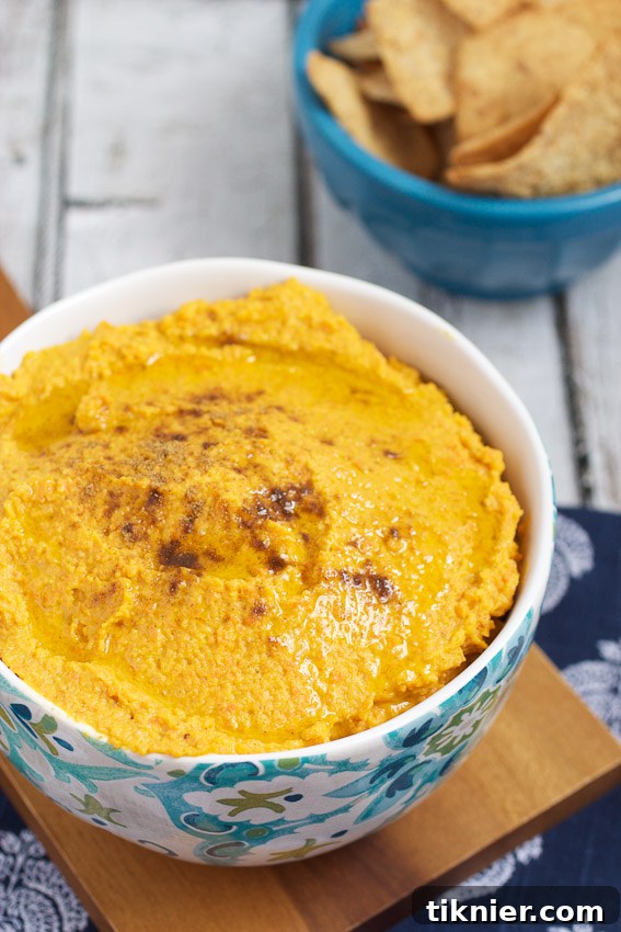 Flavorful Cumin Roasted Carrot Hummus, a vibrant and healthy dip.