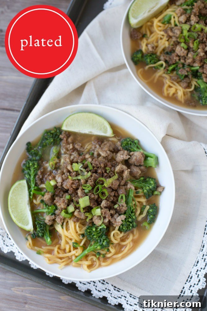 Crispy Lemongrass Pork and Long Life Noodles in Sriracha Chicken Broth
