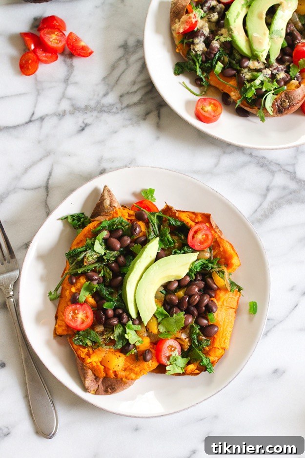 Healthy Mexicali Stuffed Sweet Potatoes, a flavorful and nutritious meal