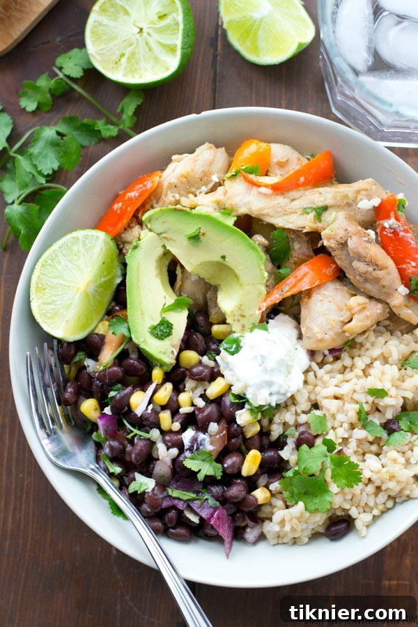 Flavorful Mexican Chicken Fajita Rice Bowl, a complete and satisfying meal
