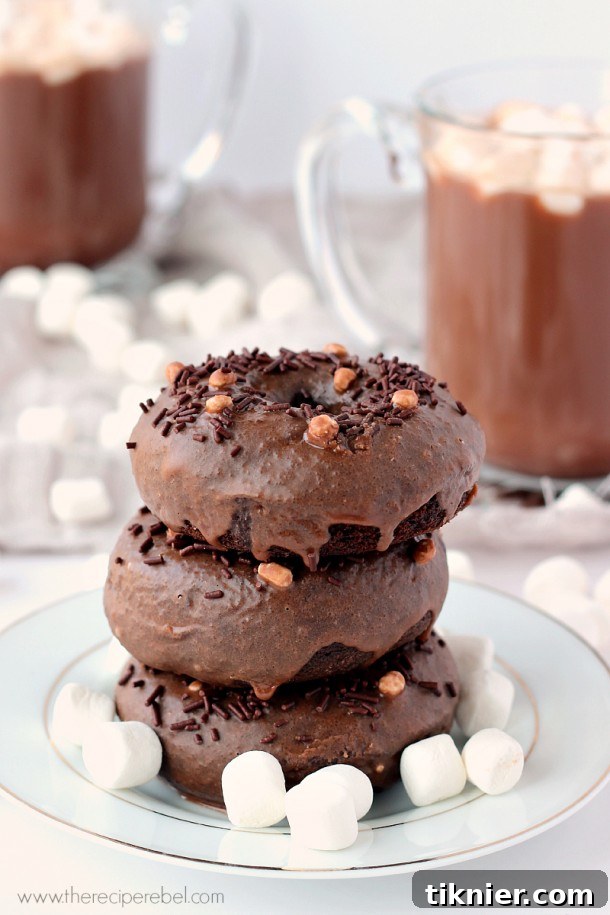 Decadent Mexican Hot Chocolate Baked Doughnuts, perfect for a sweet breakfast treat