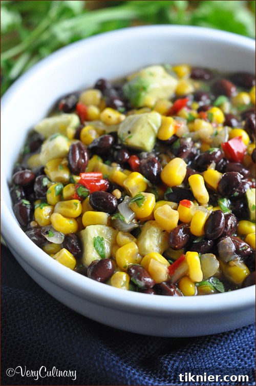 Fresh Zesty Corn and Black Bean Salsa, a perfect dip or topping