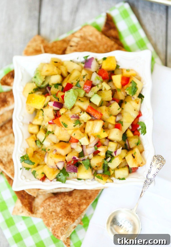 Sweet and savory Grilled Pineapple and Mango Salsa