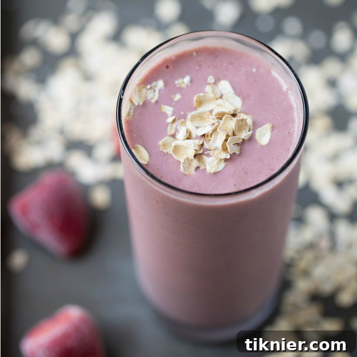 This Gal Cooks - Strawberry Banana Oatmeal Protein Smoothie