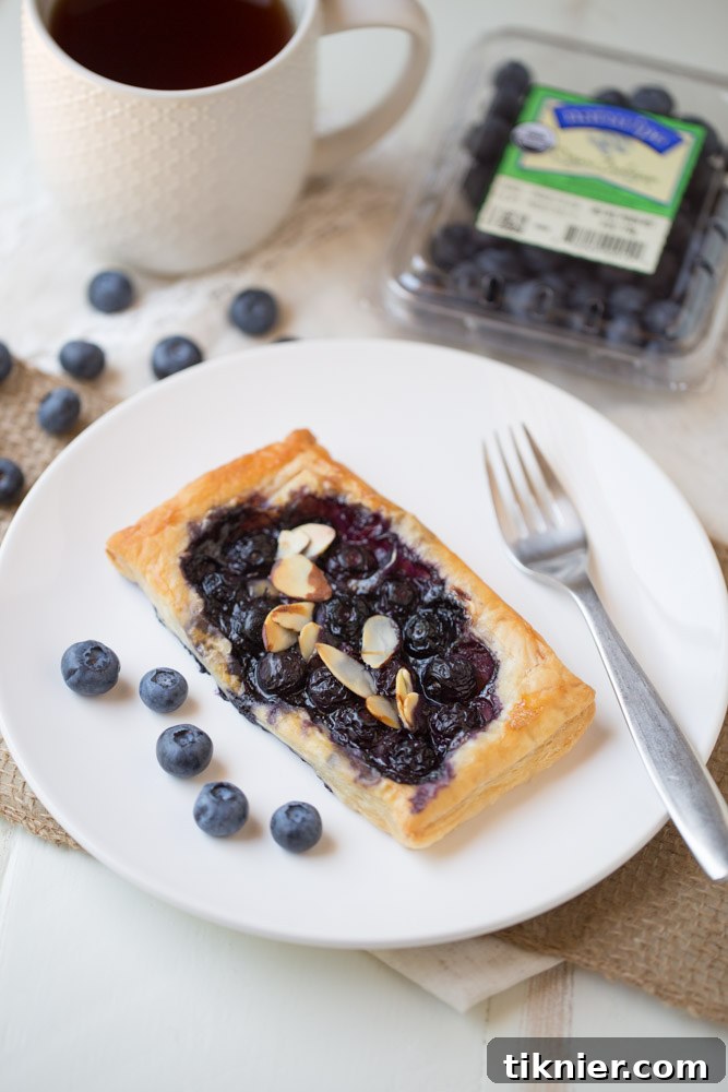 Delicious Blueberry Brie Pastry Tarts, perfect for breakfast or brunch. A This Gal Cooks recipe for the #EatTheRainbow challenge.