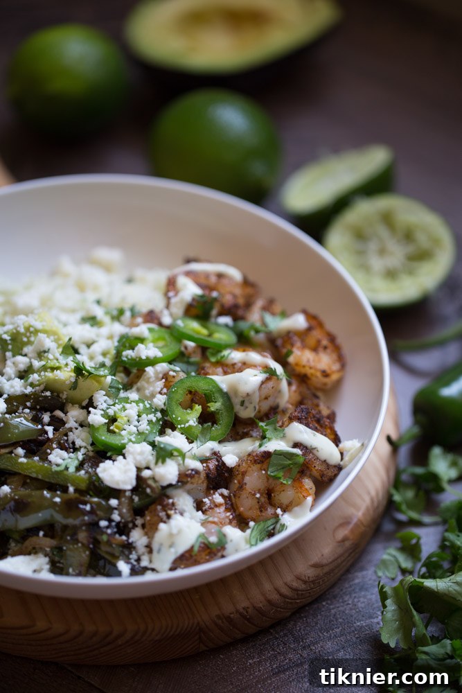Shrimp Fajita Bowls with Cilantro Lime Cauliflower Rice | This Gal Cooks