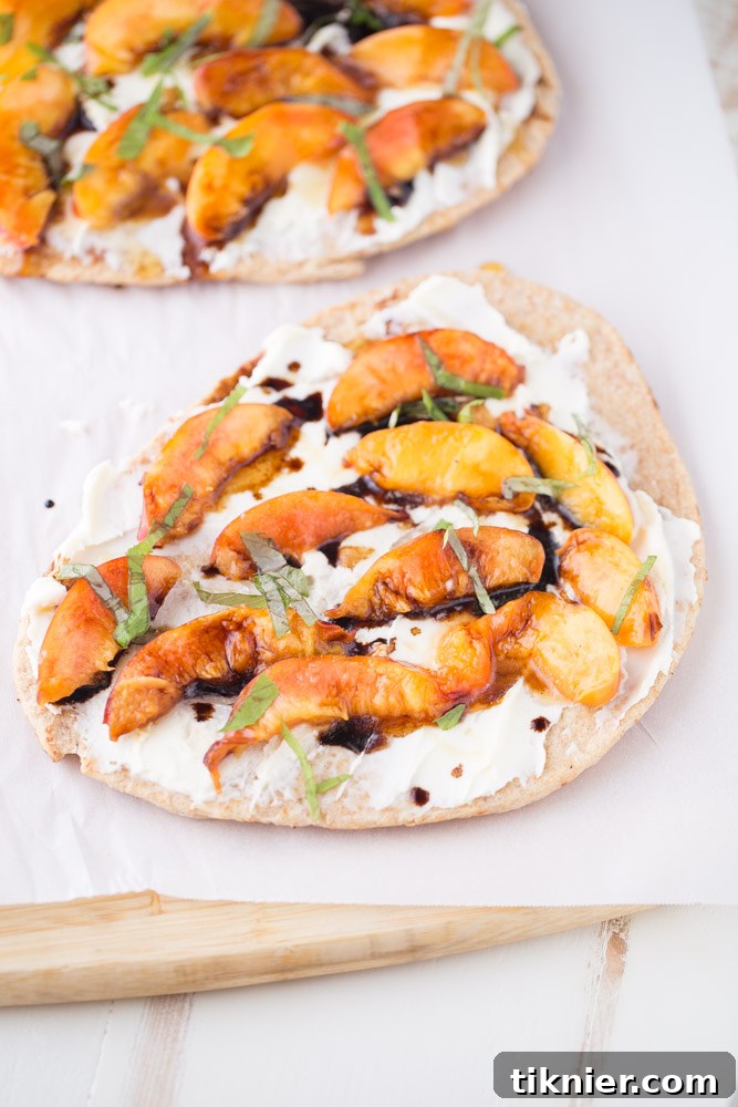 Grilled Nectarine Flatbread with Mascarpone and Balsamic