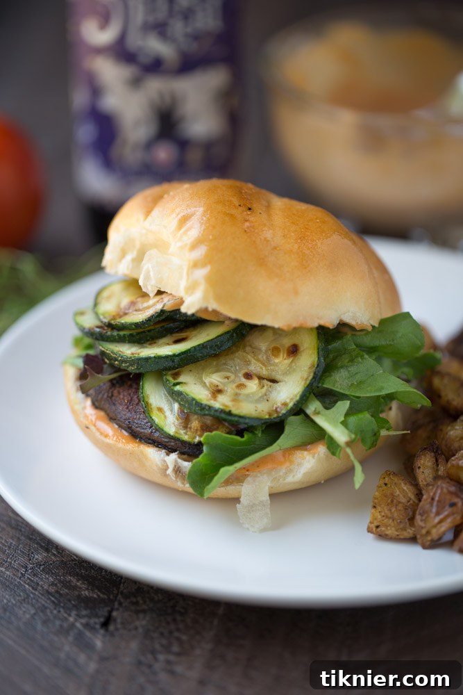 Blackened Portobello Burger ready to be enjoyed