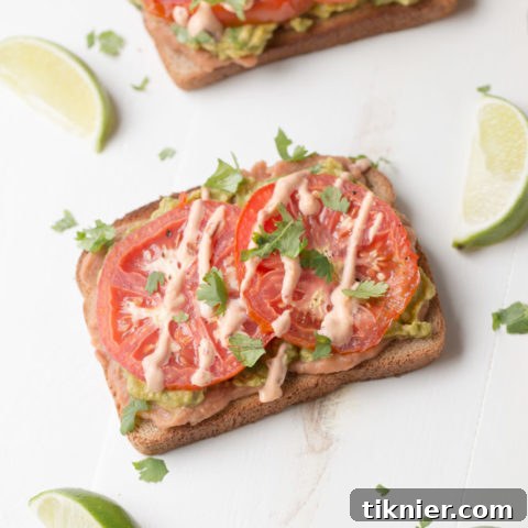 Avocado Tomato Toast (vegan + healthy fats)