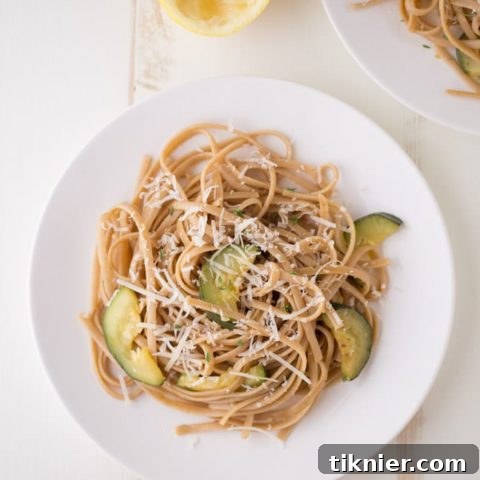 Lemon Zucchini Pasta (whole grain + vegetarian)