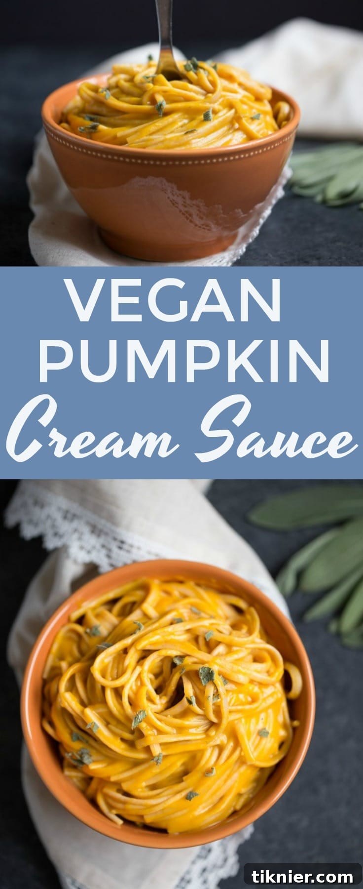 The creamiest vegan pumpkin cream sauce you'll ever try! Perfect for pasta, dipping, pizza or burritos! A delicious savory, vegetarian, and plant-based pumpkin recipe.