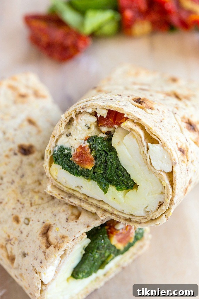 Copycat Starbucks Spinach and Feta Breakfast Wrap, a quick and satisfying vegetarian option.