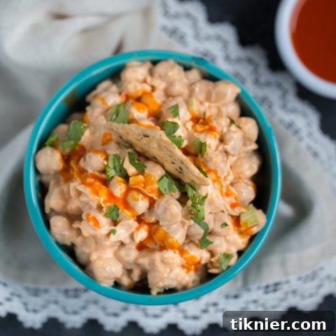 Buffalo Chickpea Salad (vegetarian + vegan option)