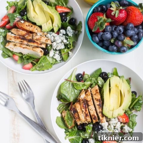 Gorgonzola Chicken Salad with Berries and Avocado